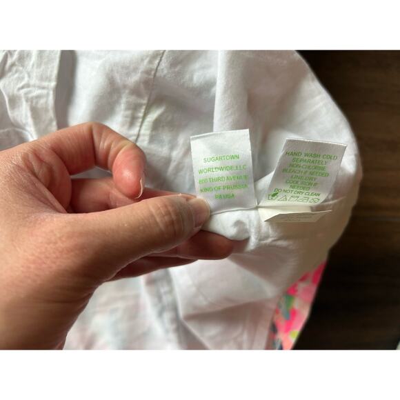 Lilly Pulitzer Cabrey Tropical Pina Colada Club Pink Tassels Shift Dress Sz 0 - Picture 10 of 12